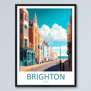Brighton Travel Print Wall Art Brighton Wall Hanging Home Decoration Brighton Gift Art Lovers Wall Art Print Art Brighton Travel Poster