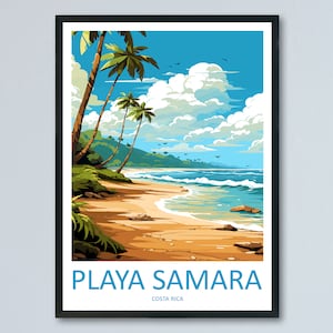 Samara Beach Travel Print Wall Art Samara Beach Wall Hanging Home Décor Samara Beach Gift Art Lovers Costa Rica Wall Art Costa Rica Travel