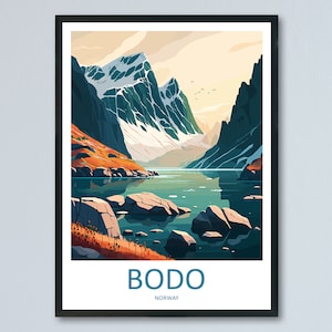 Bodo Travel Print Bodo Home Décor Norway Art Print Bodo Norwegian Wall Print For Bodo City Gift For Norwegian Wall Art Vestfjorden Poster