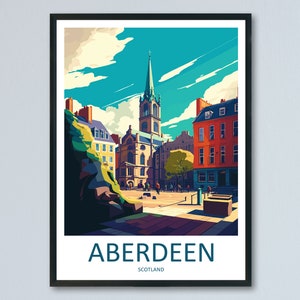 Aberdeen Print Aberdeen Home Décor Scotland City Art Print Aberdeen Wall Art for Scotland Enthusiast Gift Wall Hanging Aberdeen Cityscape