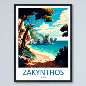 Zakynthos Travel Print Wall Art Zakynthos Greece Wall Hanging Home Decoration Zakynthos Gift Art Lovers Wall Art Print Zakynthos Greek Print