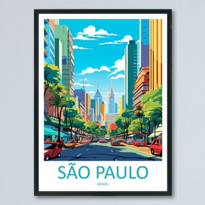 Sao Paulo Travel Print Wall Art Sao Paulo Wall Hanging Home Decor Sao Paulo Gift Art Lovers Wall Art Print Art Brazil Wall Art Poster