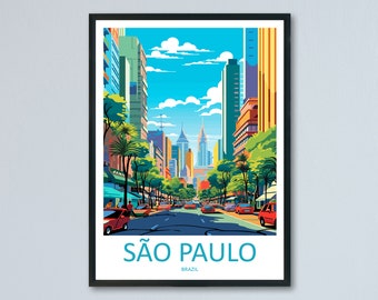 Sao Paulo Travel Print Wall Art Sao Paulo Wall Hanging Home Decor Sao Paulo Gift Art Lovers Wall Art Print Art Brazil Wall Art Poster