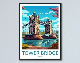 Tower Bridge Travel Print Wall Art Tower Bridge Wall Hanging Home Décor Tower Bridge Gift Art Lovers England Art Lover Gift