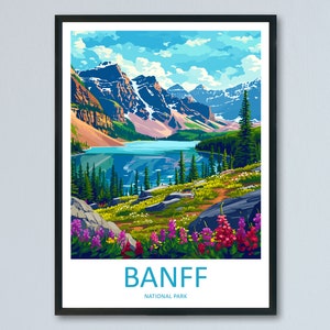 Banff National Park Travel Print Wall Art Banff Wall Hanging Home Décor Banff Gift Art Lovers Canada Art Lover Gift