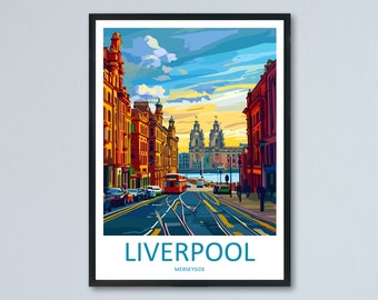 Liverpool Travel Print Wall Art Liverpool Wall Hanging Home Décor Liverpool Gift Art Lovers England Art Lover Gift Liverpool Travel Art Gift
