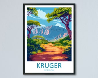 Kruger National Park Travel Print Wall Art Kruger National Park Wall Hanging Home Décor Kruger National Park Gift Art Lovers South Africa