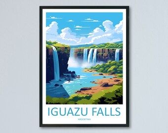 Stampa da parete con stampa di viaggio sulle cascate di Iguazu, decorazione da parete per la casa, regalo per amanti dell'arte sulle cascate di Iguazu, stampa artistica sulle cascate di Iguazu
