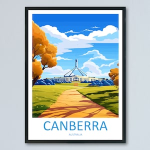 Canberra Travel Print Wall Art Canberra Wall Hanging Home Décor Canberra Gift Art Lovers Wall Art Australia Poster Art