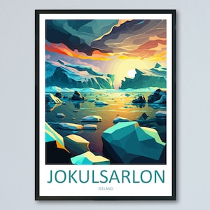 Jokulsarlon Travel Print Wall Art Jokulsarlon Wall Hanging Home Décor Jokulsarlon Gift Art Lovers Iceland Art Lover Gift Jokulsarlon Print