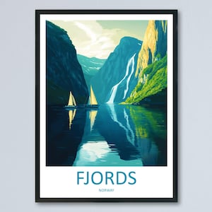The Fjords Travel Print The Fjords Norway Home Décor The Fjords Art Print Norwegian Mountains Room Print For Scandinavian Mountains Gift Art
