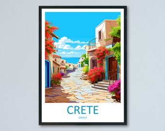 Crete Travel Print Wall Art Crete Greece Wall Hanging Home Decoration Crete Gift Art Lovers Wall Art Print Crete Wall Décor Greece Poster