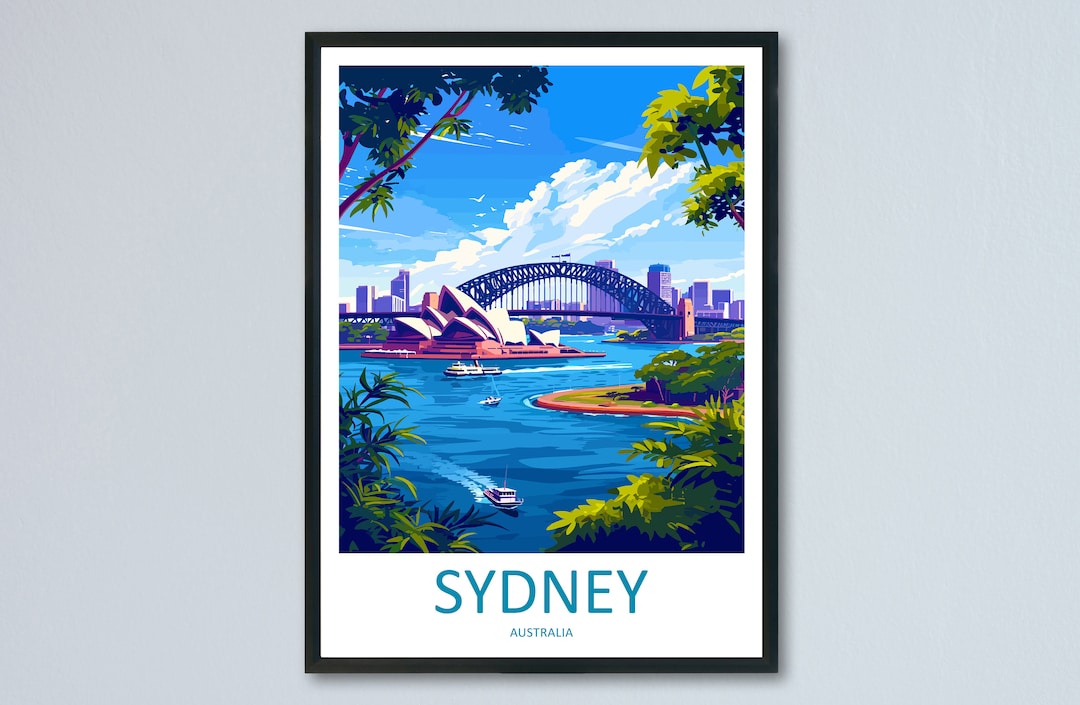 Sydney Opera House Travel Print Wall Art Sydney Wall Hanging Home Décor Sydney Gift Art Lovers