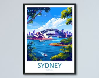 Sydney Opera House Travel Print Wall Art Sydney Wall Hanging Home Décor Sydney Gift Art Lovers Wall Art Australia Travel Print Opera House