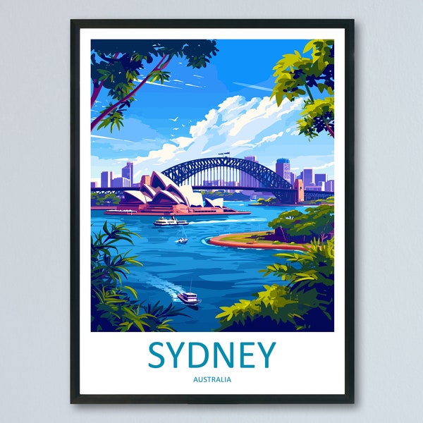 Sydney Opera House Travel Print Wall Art Sydney Wall Hanging Home Décor Sydney Gift Art Lovers Wall Art Australia Travel Print Opera House