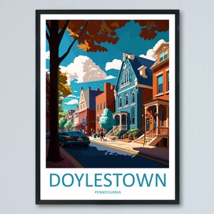 Doylestown Travel Print Wall Art Doylestown Wall Hanging Home Décor Doylestown Gift Art Lovers Pennsylvania Art Lover Travel Art