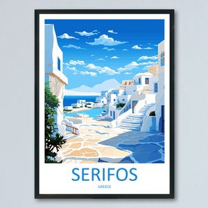 Serifos Travel Print Wall Art Serifos Greece Wall Hanging Home Decoration Serifos Gift Art Lovers Wall Art Print Serifos Greece Wall Art