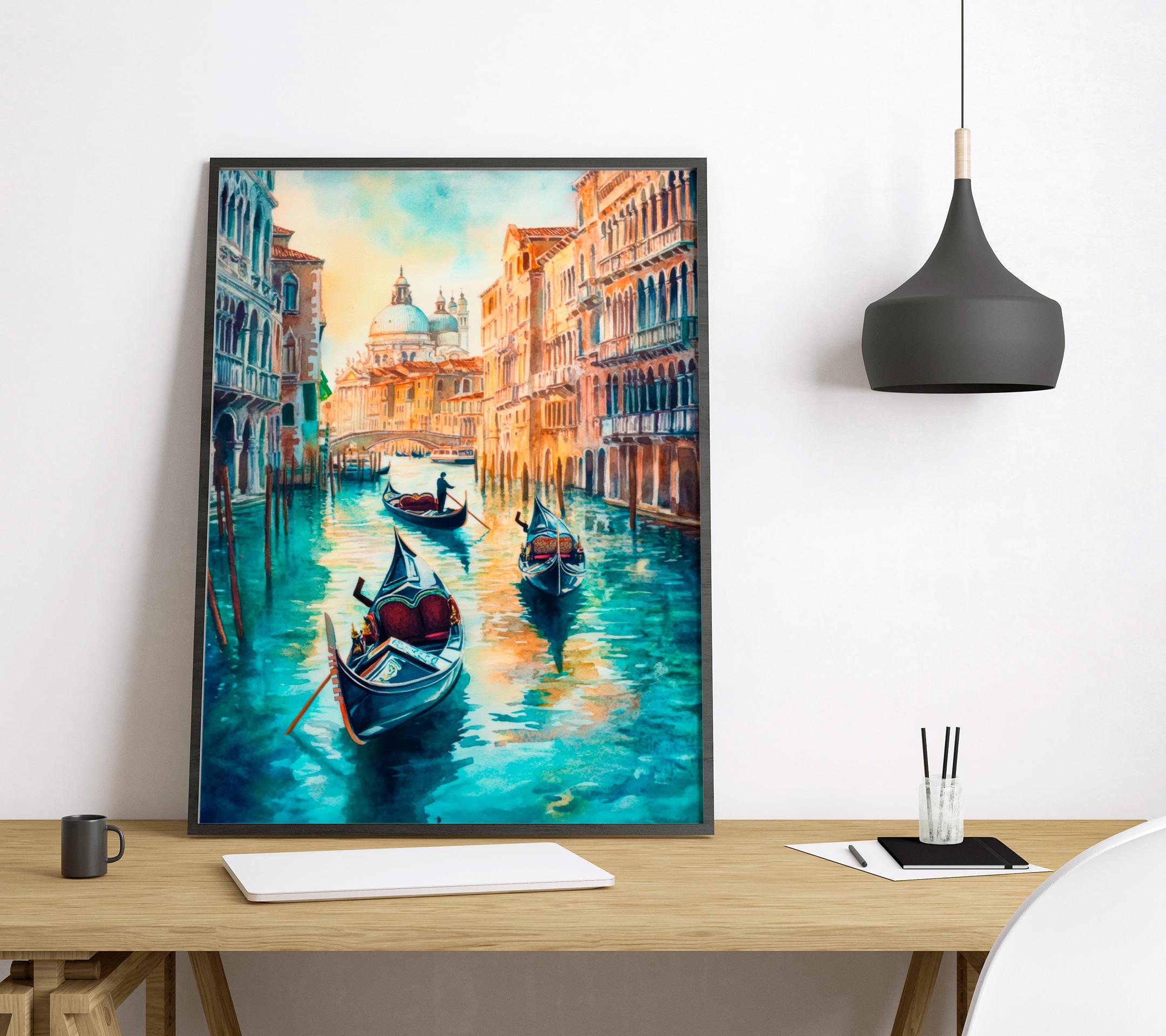 ヴェネツィアの水彩画ポスター 壁アート ヴェネツィア 壁掛け ホーム