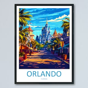 Orlando Travel Print Wall Art Orlando Wall Hanging Home Décor Orlando Gift Art Lovers Gift Florida Orlando Print For Florida City