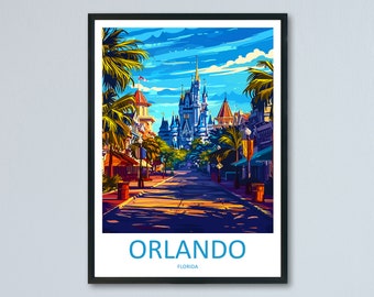 Orlando Travel Print Wall Art Orlando Wall Hanging Home Décor Orlando Gift Art Lovers Gift Florida Orlando Print For Florida City
