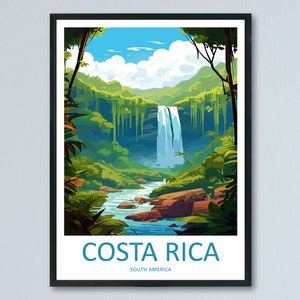 Costa Rica South America Travel Print Wall Art Costa Rica Wall Hanging Home Décor Costa Rica Gift Art Lovers Wall Art Caribbean Travel Art
