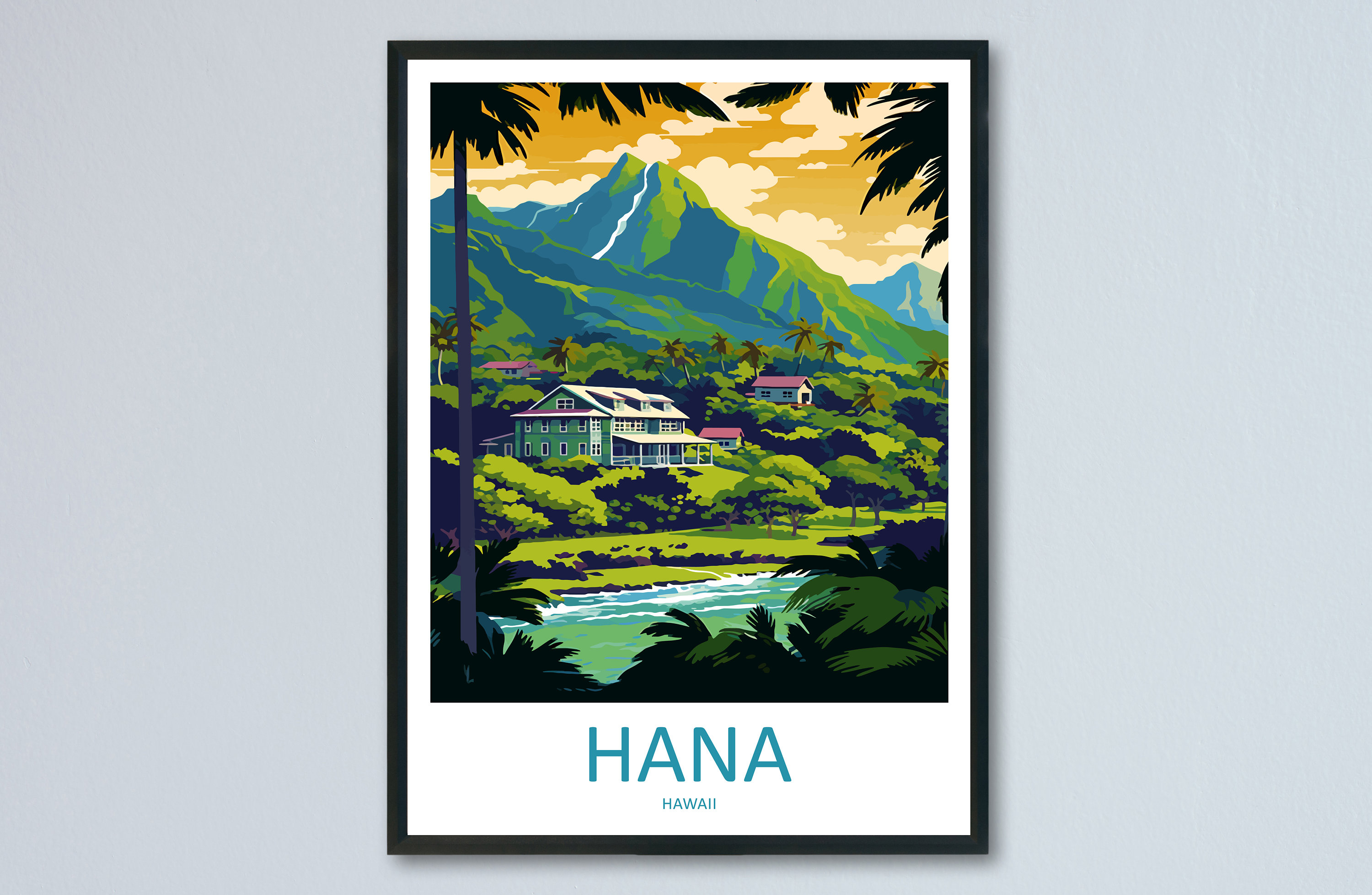 Hana Travel Print Wall Art Hana Wall Hanging Home Décor Hana Gift