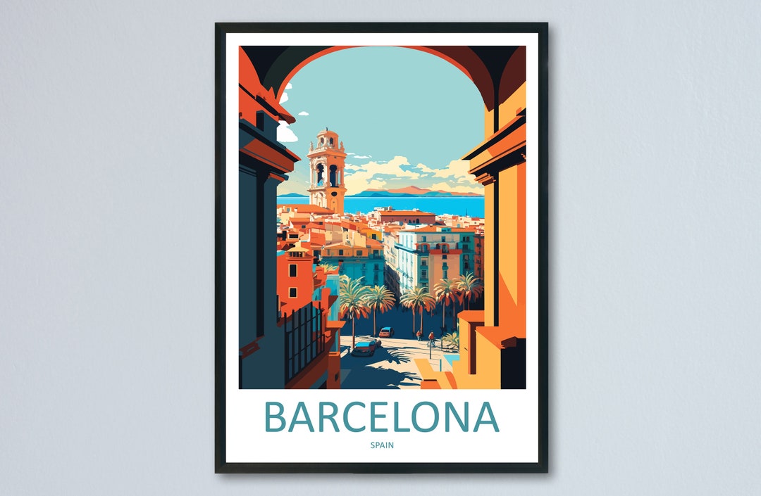 Barcelona Travel Print Wall Art Barcelona Wall Hanging Home Décor Barcelona Gift Art Lovers