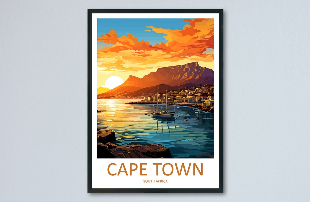 Cape Town Travel Print Wall Art Cape Town Wall Hanging Home Décor Cape