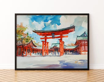 美術品 小林功 「白髭神社鳥居の日の出（琵琶湖）」 油絵・油彩画 絵画