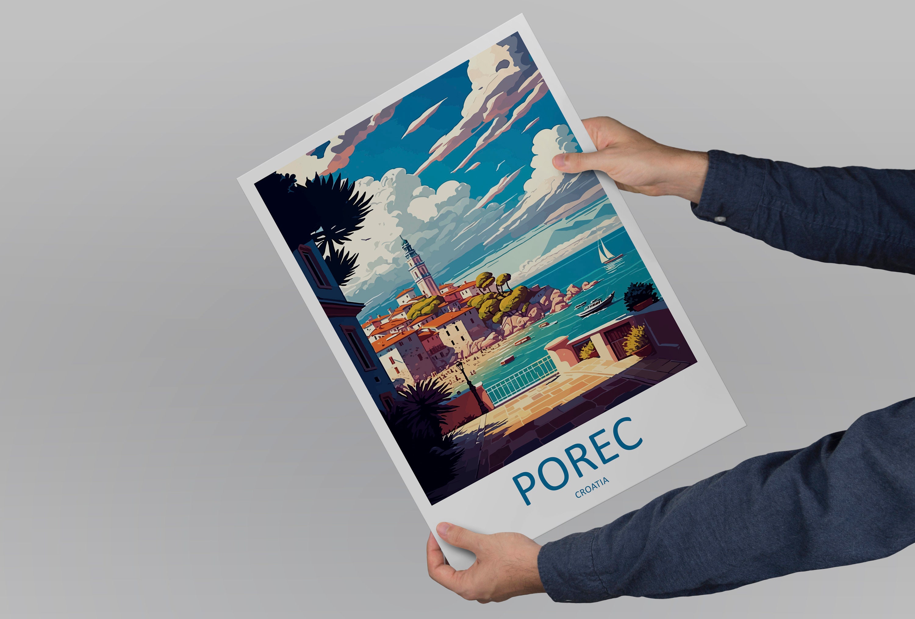 Discover Porec Croatie Paysage Voyage Vintage Poster