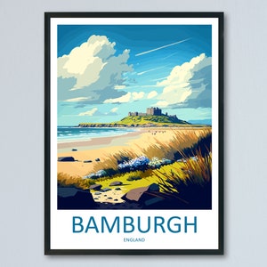 Bamburgh Castle Travel Print Wall Art Bamburgh Castle Wall Hanging Home Décor Bamburgh Castle Gift Art Lovers England Art Lover Gift