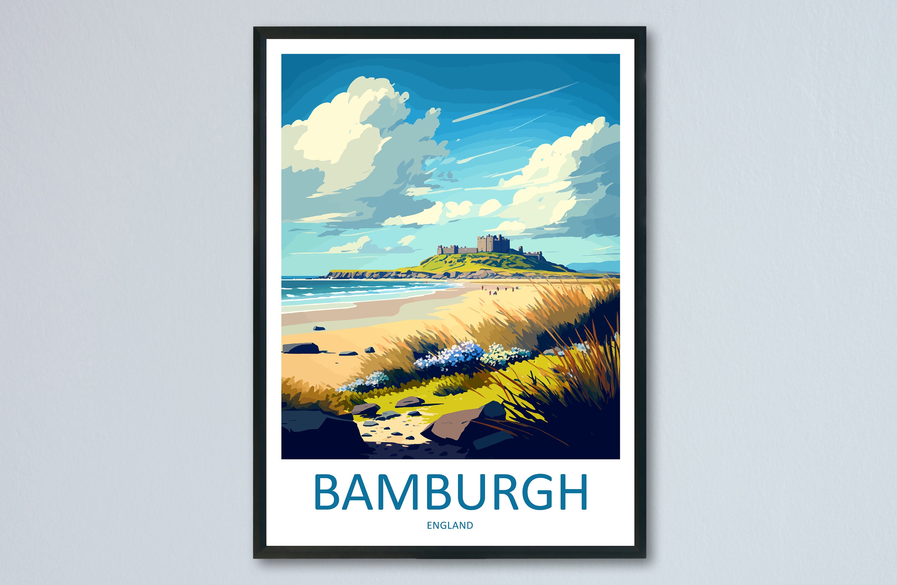 Bamburgh Castle Travel Print Wall Art Bamburgh Castle Wall Etsy UK