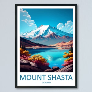 Mount Shasta Travel Print Wall Art Mount Shasta Wall Hanging Home Décor Mount Shasta Gift Art Lovers California Art Lover Gift Mount Shasta