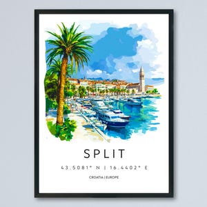Split Watercolor Poster Wall Art Split Wall Decor Home Décor Split Gift Croatia Art Lover Gift, Travel Souvenir Print