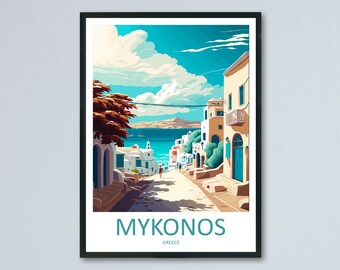 Mykonos Travel Print Wall Art Mykonos Greece Wall Hanging Home Decoration Mykonos Gift Art Lovers Wall Art Print Mykonos Greece Wall Poster