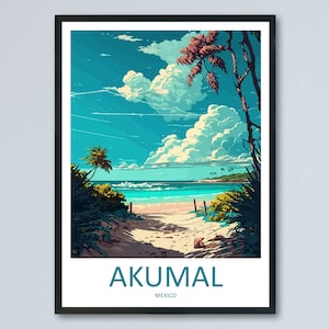 Akumal Travel Print Wall Art Akumal Wall Hanging Home Decoration Akumal Gift Art Lovers Wall Art Print Art Akumal Mexico Wall Poster