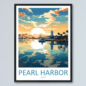 Pearl Harbor Travel Print Wall Art Pearl Harbor Wall Hanging Home Décor Pearl Harbor Gift Art Lovers Hawaii Art Lover Gift Print Artwork