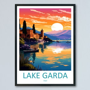 Lake Garda Travel Print Wall Art Lake Garda Wall Hanging Home Decoration Lake Garda Gift Art Lovers Wall Art Print Art Lake Garda Travel Art