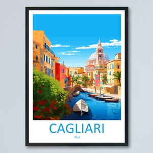 Cagliari Travel Print Wall Art Cagliari Wall Hanging Home Décor Cagliari Gift Art Lovers Italy Art Lover Gift Cagliari Print Cagliari