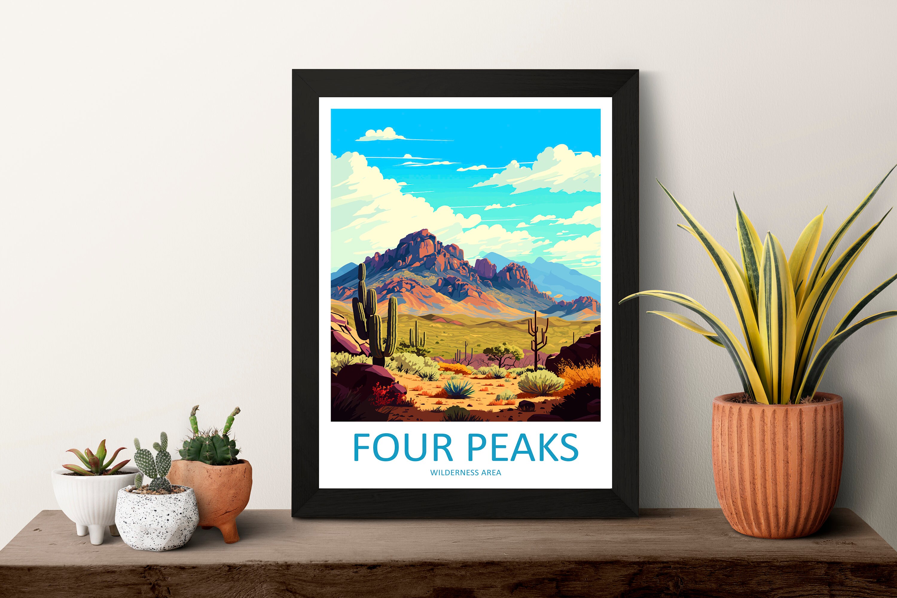 Four Peaks Wilderness Area Travel Print Wall Art Four Peaks Wall