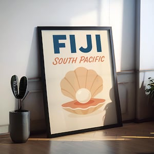 Fiji Preppy Poster Wall Art Fiji Wall Decor Home Décor Fiji Gift Fiji Art Lover Gift, Travel Souvenir Print Travel Fiji Poster Wall Hanging