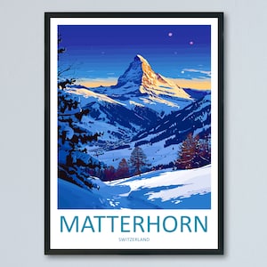 Matterhorn Travel Print Wall Art Matterhorn Wall Hanging Home Décor Matterhorn Gift Art Lovers Switzerland Art Lover Gift Matterhorn Travel
