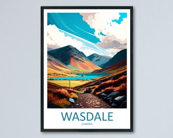 Wasdale Mountain Travel Print Wall Art Wasdale Wall Hanging Home Decoration Wasdale Gift Art Lovers Wall Art Print Art Wasdale Travel Art