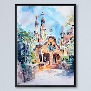 Barcelona Watercolor Poster Barcelona Travel Print Barcelona Wall Art Barcelona Painting Barcelona Souvenir Spain Decor