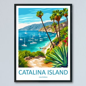 Stampa da parete con viaggio sull&#39;isola di Catalina, decorazione da parete sull&#39;isola di Catalina, decorazione per la casa, regalo per gli amanti dell&#39;arte dell&#39;isola di Catalina, regalo per gli amanti dell&#39;arte della California