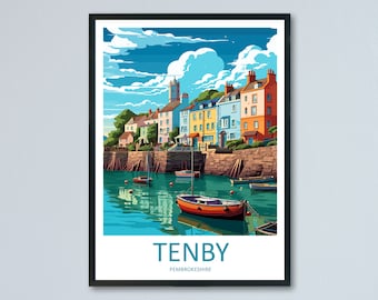 Tenby Print Tenby Home Décor Seascape Art Print Tenby Wall Art for Wales Enthusiast Gift Wall Hanging Tenby Wales Travel Gift Wall Poster