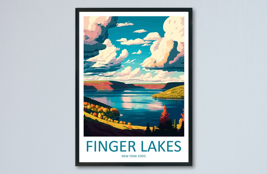 Finger Lakes Travel Print Finger Lakes Home Décor New York State Art