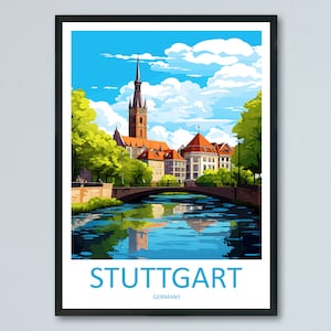 Stuttgart  Travel Print Wall Art Stuttgart Wall Hanging Home Decor Stuttgart Gift Art Lovers Wall Art Print Art Stuttgart Germany
