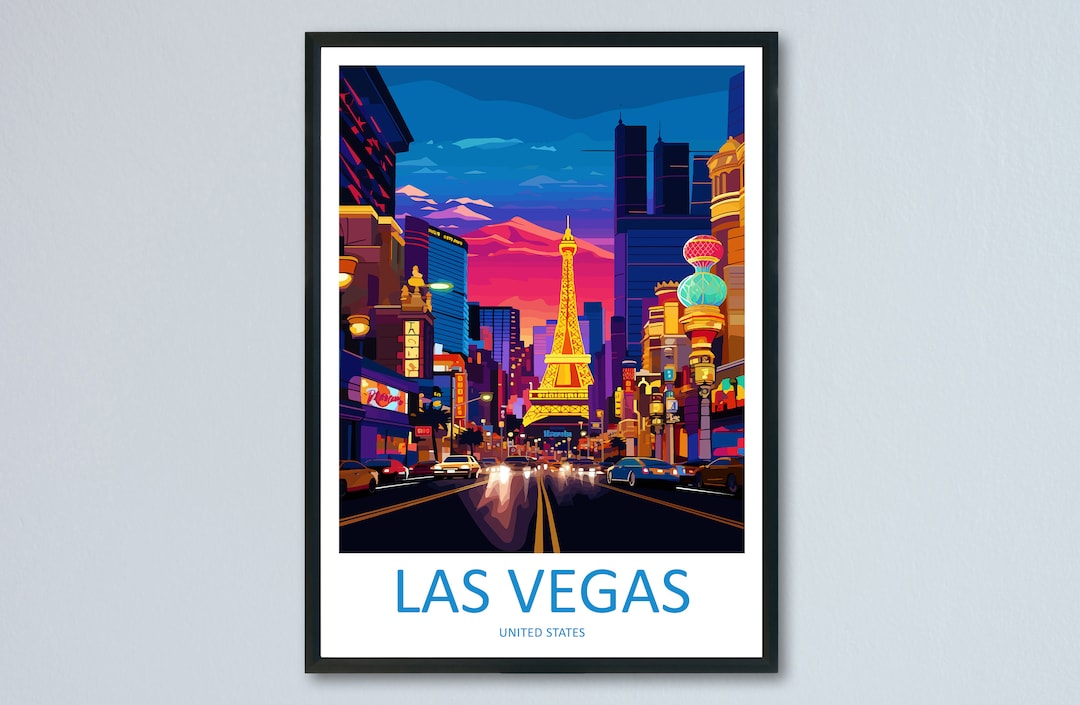 Las Vegas Travel Print Wall Art Las Vegas Wall Hanging Home Décor Las