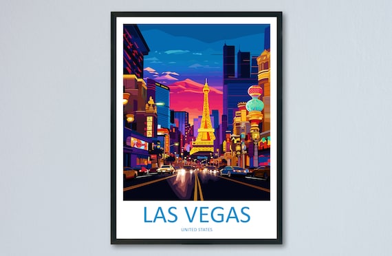 Las Vegas Travel Print Wall Art Las Vegas Wall Hanging Home Décor Las Vegas Gift Art Lovers Nevada Art Lover Gift Las Vegas Wall Décor